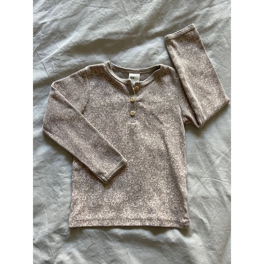 H&M Lavender Floral Print Henley (2T)